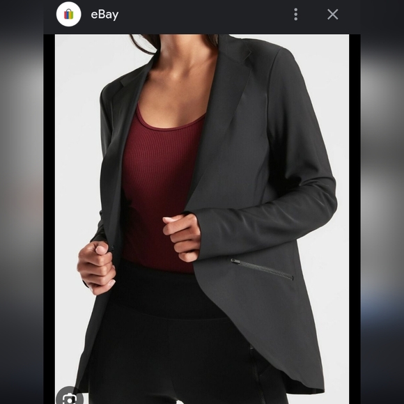 Athleta Interstellar Blazer Size 4 Women's Black Blazer EUC - Picture 2 of 11